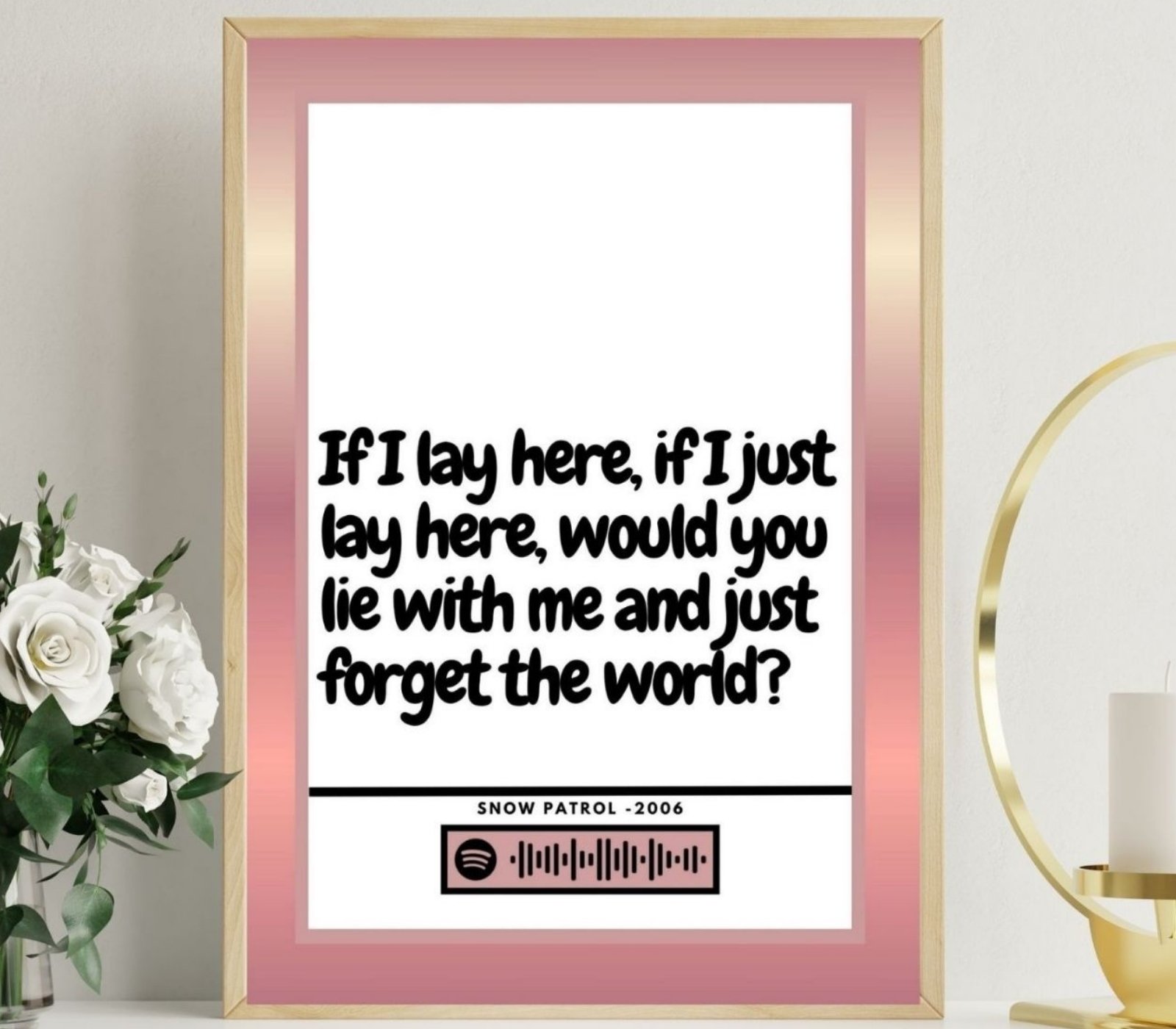 Portrait Framed Art Print Snow Patrol - Chasing Cars