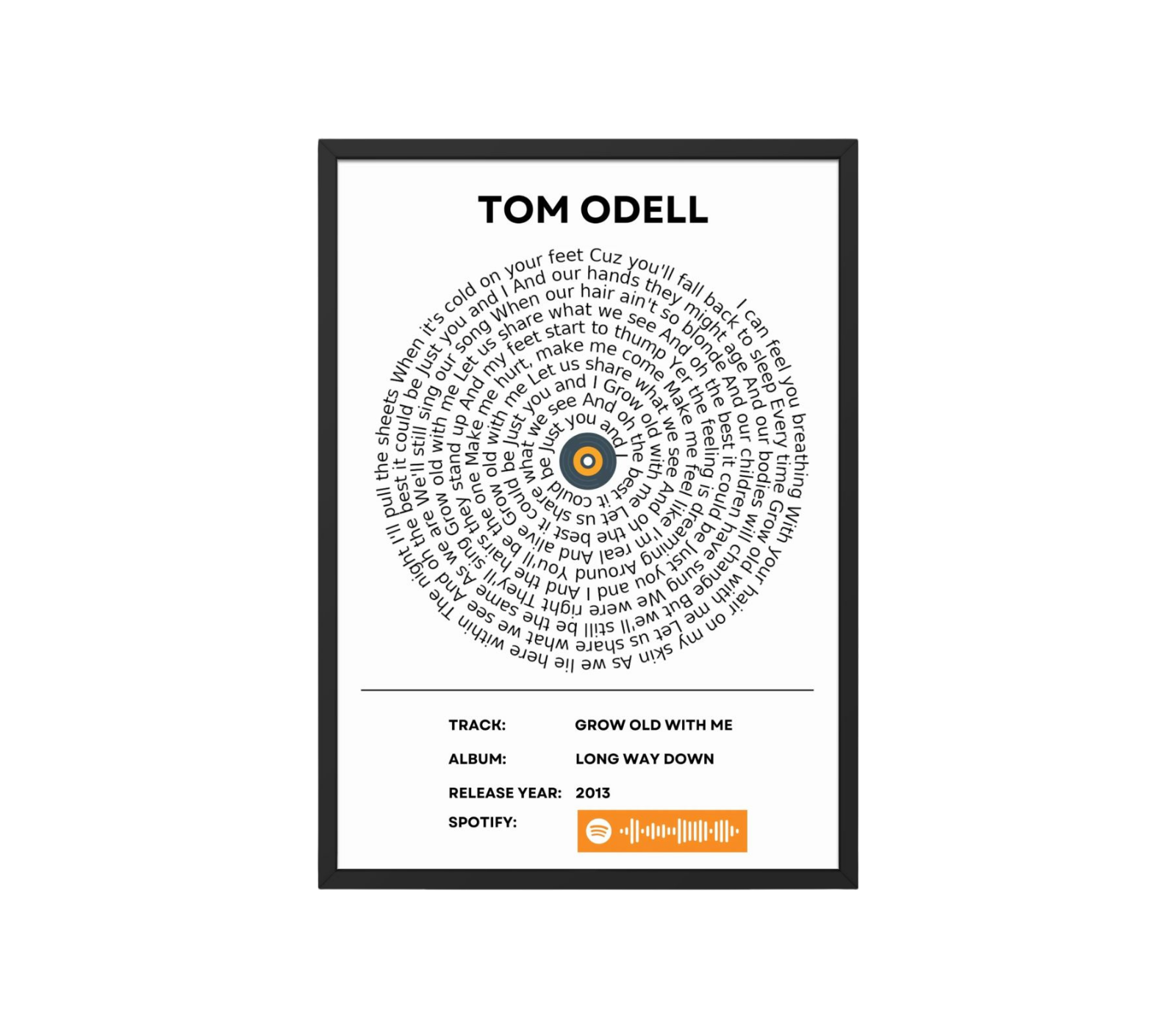 Portrait Framed Art Print Tom Odell – Grow Old With Me