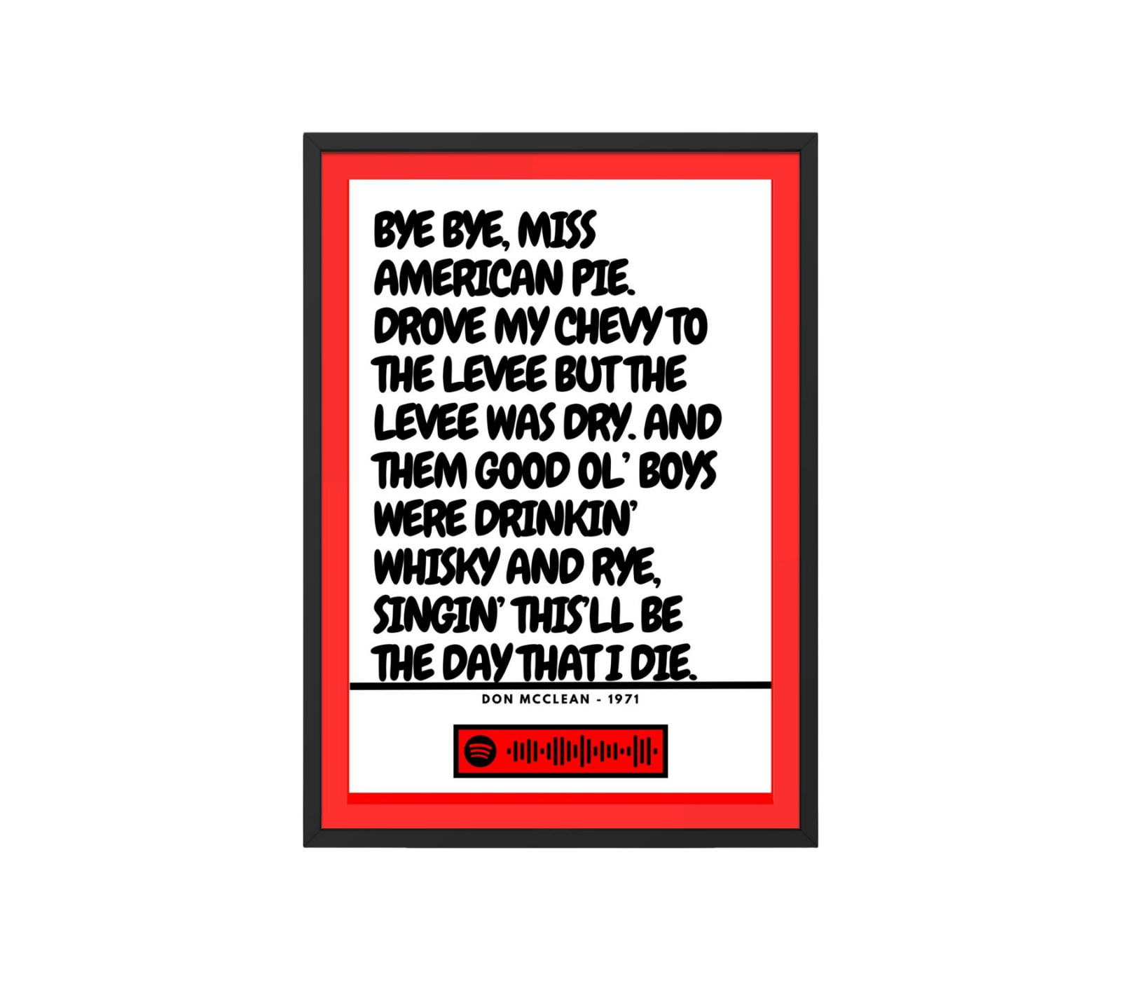 Portrait Framed Art Print Don McClean - American Pie