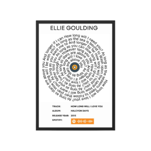 Portrait Framed Art Print Ellie Goulding - How Long Will I Love You