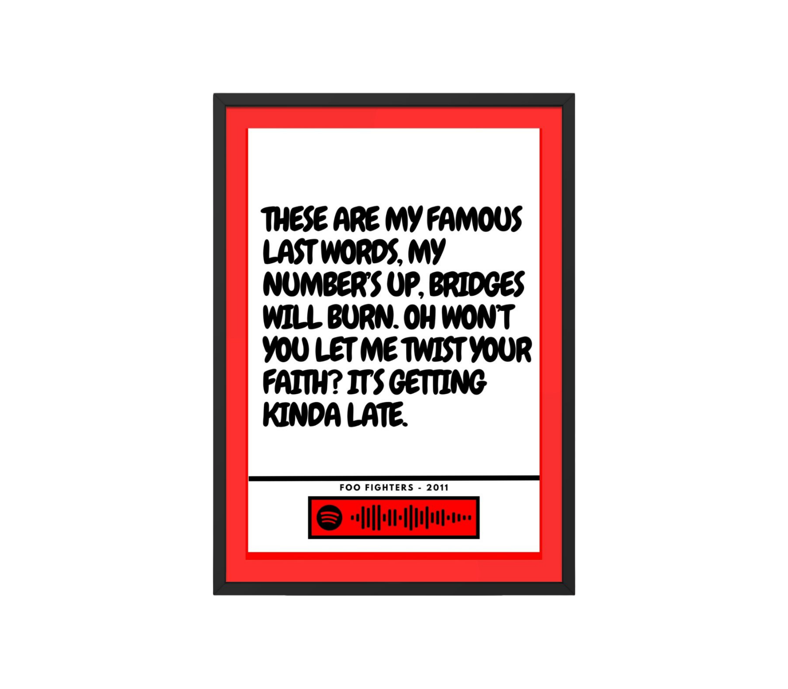 Portrait Framed Art Print Foo Fighters - Bridge Burning
