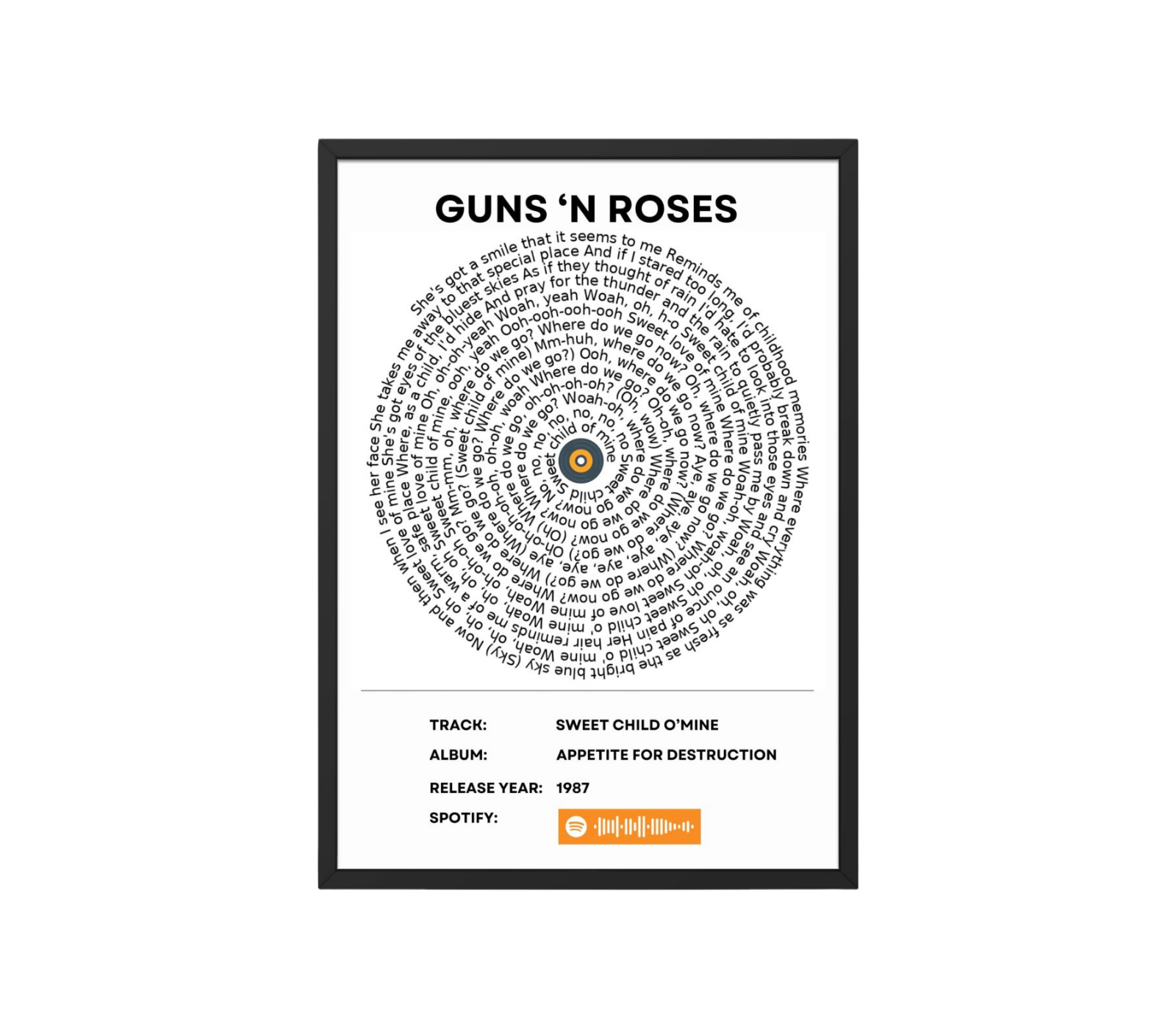 Portrait Framed Art Print Guns 'n Roses - Sweet Child O'Mine
