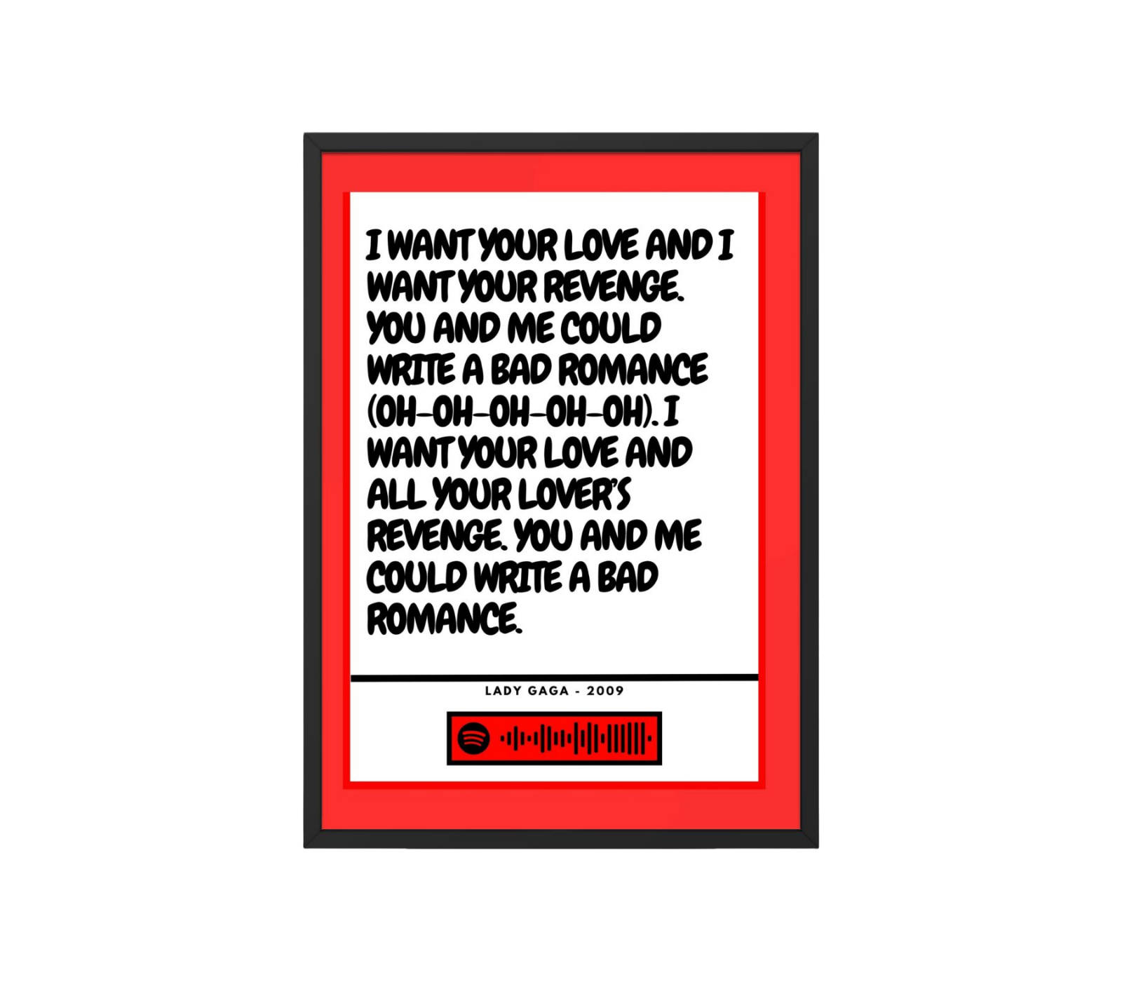 Portrait Framed Art Print Lady Gaga - Bad Romance
