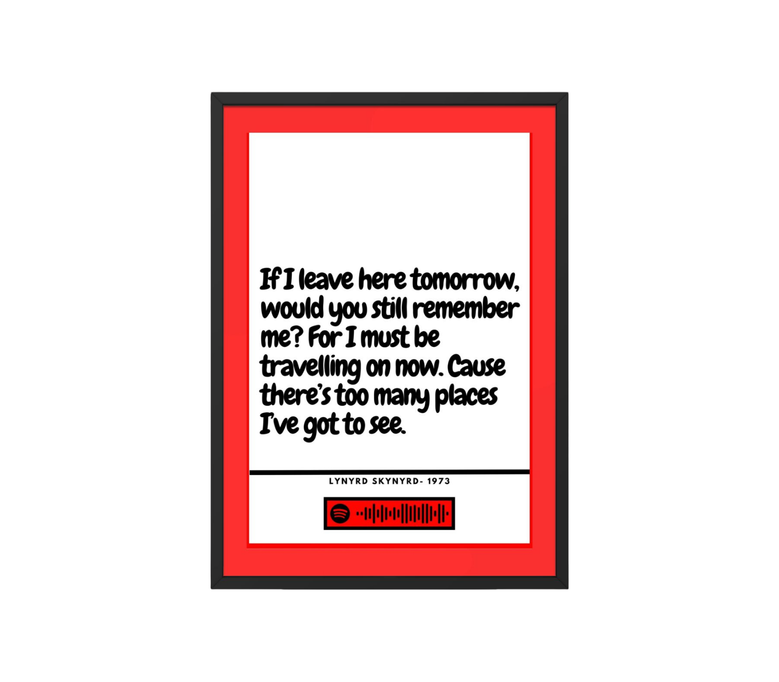Portrait Framed Art Print Lynyrd Skynryd – Freebird