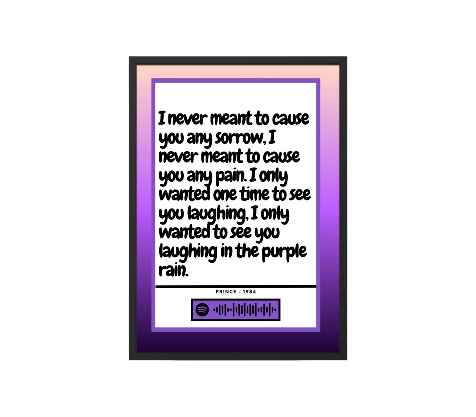 Portrait Framed Art Print Prince - Purple Rain