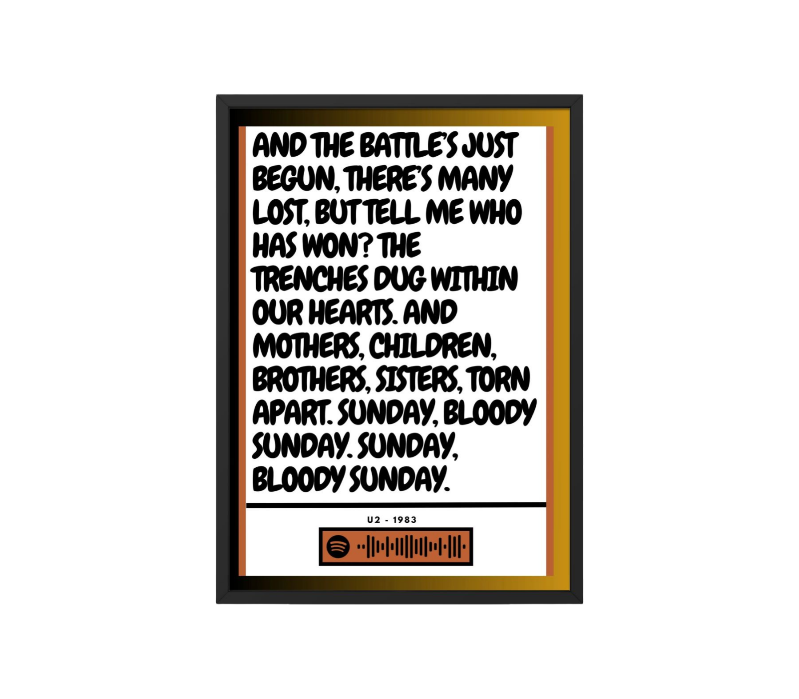 Portrait Framed Art Print U2 - Sunday Bloody Sunday