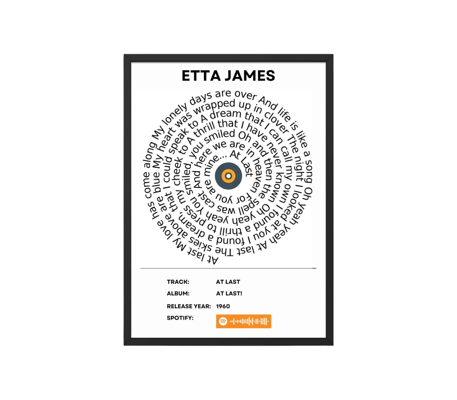 Portrait Framed Art Print Etta James – At Last